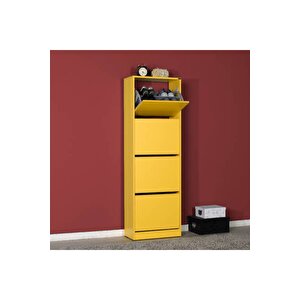 Flat Duo 4 Katlı Ayakkabılık Dolabı - Hardal