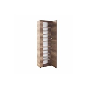 Antre 11 Raflı 2 Kapaklı Aynalı Ayakkabılık Açık Ceviz(tori) 60x212x36 Cm (gxyxd)