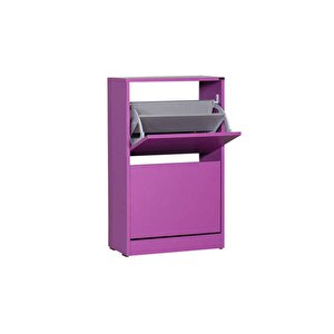 Flat Duo 2 Katlı Ayakkabılık Dolabı - Mor