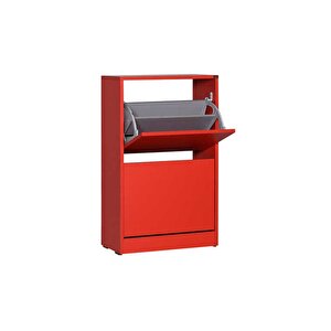 Flat Duo 2 Katlı Ayakkabılık-kırmızı 51x84x26 Cm (gxyxd)