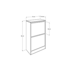 Flat Duo 2 Katlı Ayakkabılık-kırmızı 51x84x26 Cm (gxyxd)