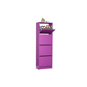 Flat Duo 4 Katlı Ayakkabılık-mor 51x157x26 Cm (gxyxd)