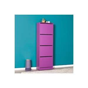 Flat Duo 4 Katlı Ayakkabılık-mor 51x157x26 Cm (gxyxd)