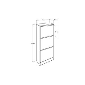 Flat Duo 3 Katlı Ayakkabılık-mor 51x119x26 Cm (gxyxd)