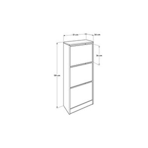 Flat Duo 3 Katlı Ayakkabılık-mor 51x119x26 Cm (gxyxd)