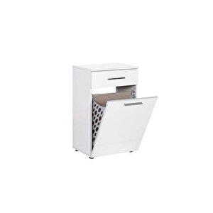 Adore Diamond Çamaşır Sepetli Ve Çekmeceli Çok Amaçlı Dolap Mdl-511-pb-1 Lake Beyaz