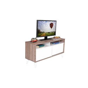 Retro Slide Tv Sehpası Latte-diamond Beyaz