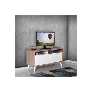 Retro Slide Tv Sehpası Latte-diamond Beyaz