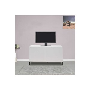 Roma 2 Kapaklı Modüler Tv Ünitesi - Mat Lake Beyaz 120x70x43 Cm (gxyxd)