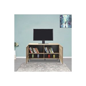 Roma 2 Kapaklı Modüler Tv Ünitesi - Açık Ceviz (tori) 120x70x43 Cm (gxyxd)