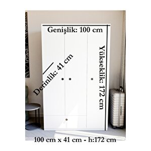 Frezya 3 Kapaklı Elbise Dolabı-3 Kapılı Gardırop