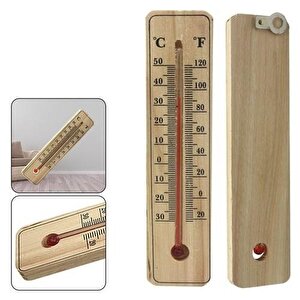 3,5-15 Cm Küçük Ahşap Termometre Oda Sıcaklığı Ve Sıcaklık Ölçme Termometresi Civalı Duvar Askılı Termometre