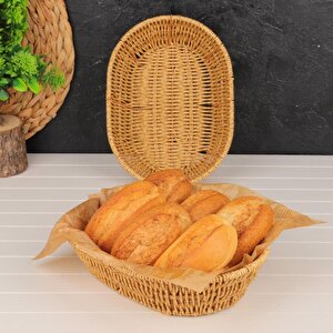 Dayanıklı Rattan Oval Ekmek Sepeti -882