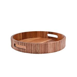 Dayanıklı Akasya Yuvarlak Tepsi 35 Cm -7b146