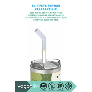 590ml Desenli Pipetli/pipetsiz Çift Kullanım Tumbler Kahve Bardağı/mug Paslanmaz Çelik Termos Jungle