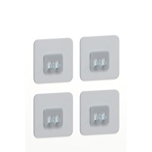 7x7 Cm Süper Güçlü Yapışkanlı Banyo Askısı Yedek 4 Adet Sticker Raf Tutucu Askı
