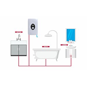 Tulpar10000 Watt Merkezi Sistem Ve Güneş Su Isıtma Sistemine Uyumlu Monofaze Şofben Dijital Ekran