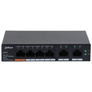 Dahua Cs4006-4gt-60 4 Port 4xge-2xge Yöneti̇lebi̇li̇r 60w Poe Swi̇tch