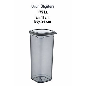 6 Adet Kare Bianca Sızdırmaz Hava Almaz Etiket Hediyeli Kuru Erzak Bakliyat Saklama Kabı 1750 Ml