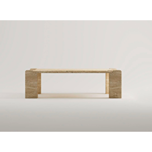 Elegant-traverten Dikdörtgen Geçmeli Sehpa