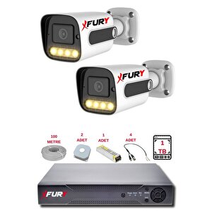 2 Kameralı Set Full Hd Gece Renkli Görüş - Cepten İzle - Su Geçirmez Güvenlik Kamerası Seti 1tb