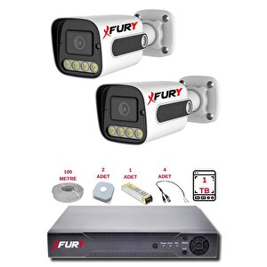 2 Kameralı Set Full Hd Gece Renkli Görüş - Cepten İzle - Su Geçirmez Güvenlik Kamerası Seti 1tb