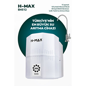 12 Litre Çelik Tanklı 15 Aşama Multi Mineralli 80 Gpd Su Arıtma Cihazı Hmaxb4512
