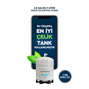 8 Litre Çelik Tanklı 15 Aşama Multi Mineralli 80 Gpd Su Arıtma Cihazı Hmaxb3512