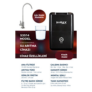 8 Litre 5 Aşama 75 Gpd Su Arıtma Cihazı (hedi̇yeli̇) Hmaxs3514