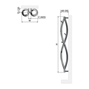 1200x322mm Flake Y Havlupan Askılık Cleopatra Renk