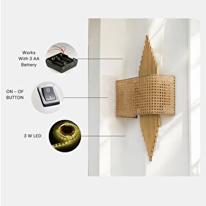 Yeni̇ Asli Pi̇lli̇ Eski̇tme Di̇kdörtgen Rattan Abajurlu Apli̇k