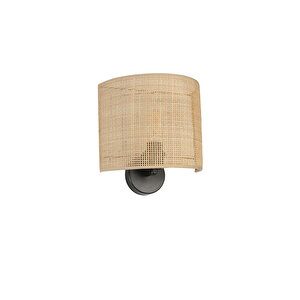Yeni̇ Örgülü Pi̇lli̇ Rattan Abajurlu Oval Apli̇k