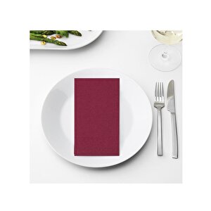 40x40 Cm 1/8 Defter Katlama Servis Peçetesi 50 Adet Bordo