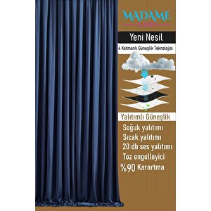 Mardin Blackout Karatma Perde İndigo 120x250 cm