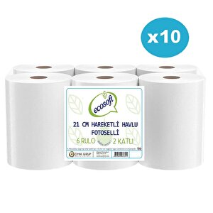 10 Koli 21cm Fotoselli Hareketli Kağıt Havlu 60 Rulo