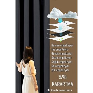Taç Mardin Blackout Karatma Perde Antrasit