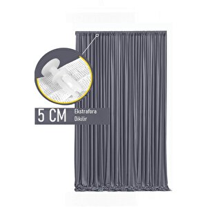 Mardin Blackout Karatma Perde Gri 375x200 cm