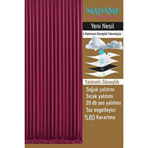 Mardin Blackout Karatma Perde Bordo 320x180 cm