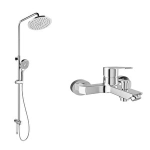 Mare Banyo Bataryasi Ve Rain Round Push Button Duş Bari