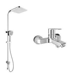 Mare Banyo Bataryasi Ve Rain Square Push Button Duş Bari