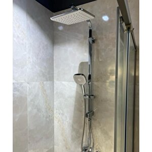 Mare Banyo Bataryasi Ve Rain Square Push Button Duş Bari