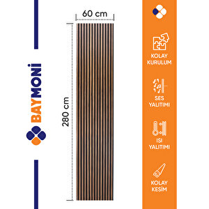 Baymoni Akustik Duvar Paneli (Hareli Ceviz)