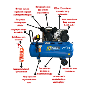 Puma 100 Lt Kompresör Yağlı 2 Hp