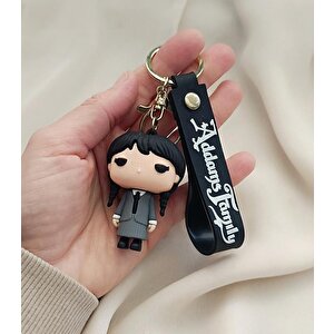 Anahtarlık Silikon Addams Family Wednesday Film Anahtarlık Çanta Süsü