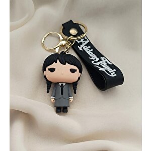 Anahtarlık Silikon Addams Family Wednesday Film Anahtarlık Çanta Süsü