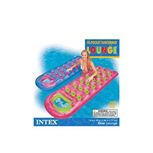 Intex Bardaklı Mavi Kırmızı Yatak 188x71 Cm Idy59895