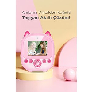 Torima Cmr-21 Pembe Dijital Video Kayıt Fotoğraf Çocuk Kamerası Termal Resim Kağıt Baskılı Yazıcı