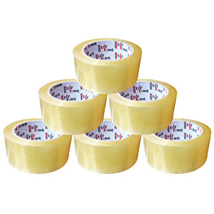 Koli Bandı Şeffaf (6adet)45mm.x100metre - Süper Güçlü Yapıştırıcı - Şeffaf