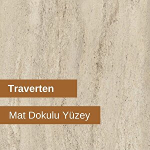 Furniqo Km-1 Çok Yönlü Komodin, Yan Sehpa, Traverten