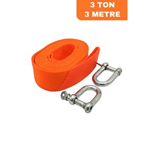 Araç Çekme Halatı Çelik Uçlu 3 Metre 3 Ton Çeki Halatı